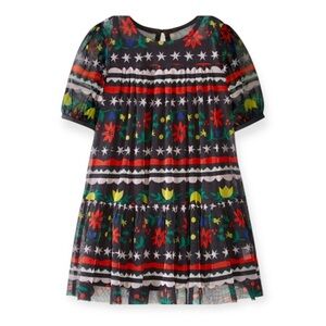 Hanna Andersson Girl Sz 10 Deck the Halls Flounce Tulle Dress Lined Christmas